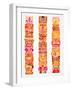 Red Tiki Totems-Cat Coquillette-Framed Giclee Print