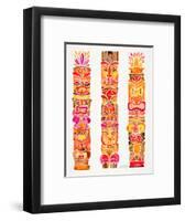 Red Tiki Totems-Cat Coquillette-Framed Giclee Print