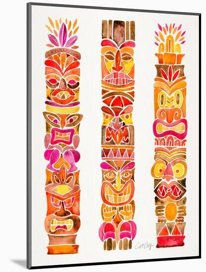 Red Tiki Totems-Cat Coquillette-Mounted Giclee Print