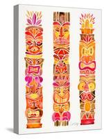 Red Tiki Totems-Cat Coquillette-Stretched Canvas