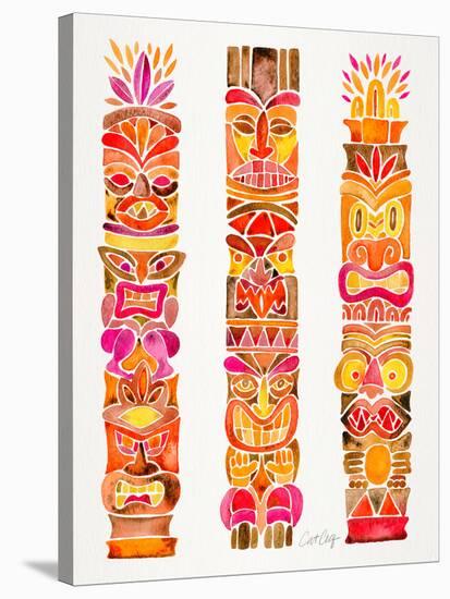 Red Tiki Totems-Cat Coquillette-Stretched Canvas