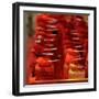 Red Tikka (Or Kumkuma) Powder at Kalighat in Calcutta (Kolkata) in West Bengal in India-Shaun Higson India-Kolkata-Framed Art Print