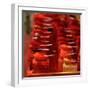 Red Tikka (Or Kumkuma) Powder at Kalighat in Calcutta (Kolkata) in West Bengal in India-Shaun Higson India-Kolkata-Framed Art Print