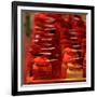 Red Tikka (Or Kumkuma) Powder at Kalighat in Calcutta (Kolkata) in West Bengal in India-Shaun Higson India-Kolkata-Framed Art Print