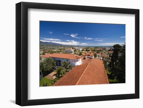 Red Tile Roofs Of Santa Barbara California-George Oze-Framed Photographic Print