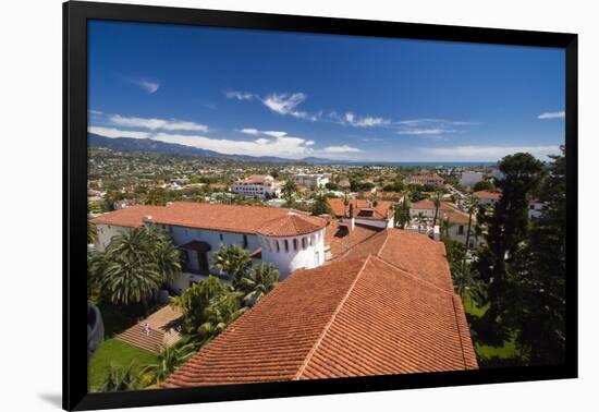 Red Tile Roofs Of Santa Barbara California-George Oze-Framed Photographic Print