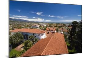 Red Tile Roofs Of Santa Barbara California-George Oze-Mounted Photographic Print