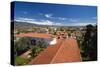 Red Tile Roofs Of Santa Barbara California-George Oze-Stretched Canvas