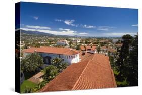 Red Tile Roofs Of Santa Barbara California-George Oze-Stretched Canvas