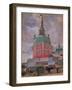 Red Tower in the Trinity Lavra of St. Sergius, 1912-Boris Michaylovich Kustodiev-Framed Giclee Print