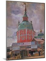 Red Tower in the Trinity Lavra of St. Sergius, 1912-Boris Michaylovich Kustodiev-Mounted Giclee Print