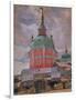 Red Tower in the Trinity Lavra of St. Sergius, 1912-Boris Michaylovich Kustodiev-Framed Giclee Print