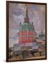 Red Tower in the Trinity Lavra of St. Sergius, 1912-Boris Michaylovich Kustodiev-Framed Giclee Print