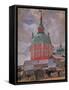 Red Tower in the Trinity Lavra of St. Sergius, 1912-Boris Michaylovich Kustodiev-Framed Stretched Canvas