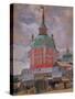 Red Tower in the Trinity Lavra of St. Sergius, 1912-Boris Michaylovich Kustodiev-Stretched Canvas