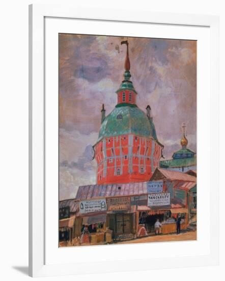 Red Tower in the Trinity Lavra of St. Sergius-Boris Kustodiyev-Framed Giclee Print