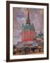 Red Tower in the Trinity Lavra of St. Sergius-Boris Kustodiyev-Framed Giclee Print