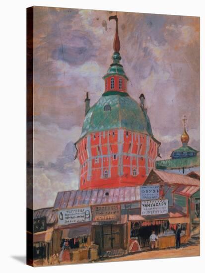 Red Tower in the Trinity Lavra of St. Sergius-Boris Kustodiyev-Stretched Canvas