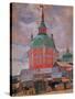 Red Tower in the Trinity Lavra of St. Sergius-Boris Kustodiyev-Stretched Canvas