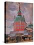 Red Tower in the Trinity Lavra of St. Sergius-Boris Kustodiyev-Stretched Canvas