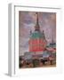 Red Tower in the Trinity Lavra of St. Sergius-Boris Kustodiyev-Framed Giclee Print