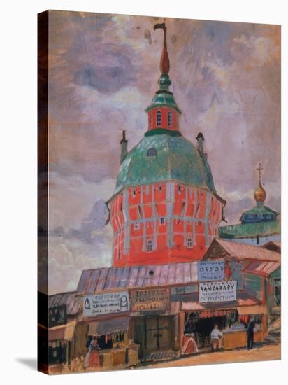 Red Tower in the Trinity Lavra of St. Sergius-Boris Kustodiyev-Stretched Canvas
