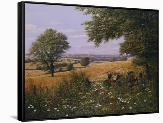 Red Tractor-Bill Makinson-Framed Stretched Canvas