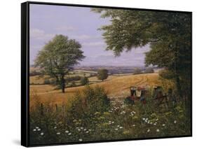 Red Tractor-Bill Makinson-Framed Stretched Canvas