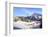 Red train of Rhaetian Railway passes in the snowy landscape of Arosa, district of Plessur, Canton o-Roberto Moiola-Framed Photographic Print