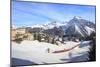 Red train of Rhaetian Railway passes in the snowy landscape of Arosa, district of Plessur, Canton o-Roberto Moiola-Mounted Photographic Print