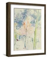 Red Tree in a Wood, 1893 (W/C on Paper)-Berthe Morisot-Framed Giclee Print