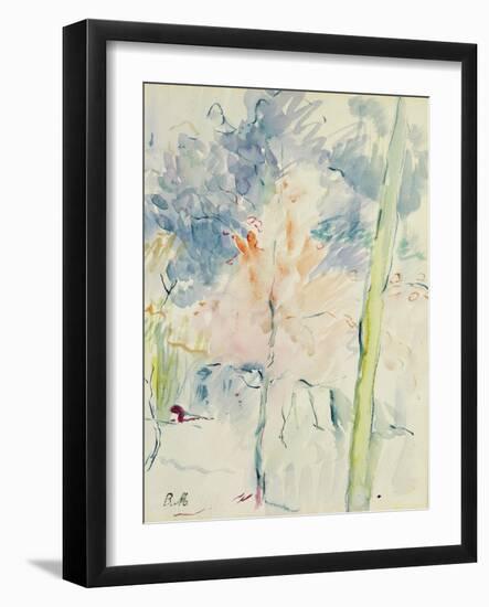 Red Tree in a Wood, 1893 (W/C on Paper)-Berthe Morisot-Framed Giclee Print