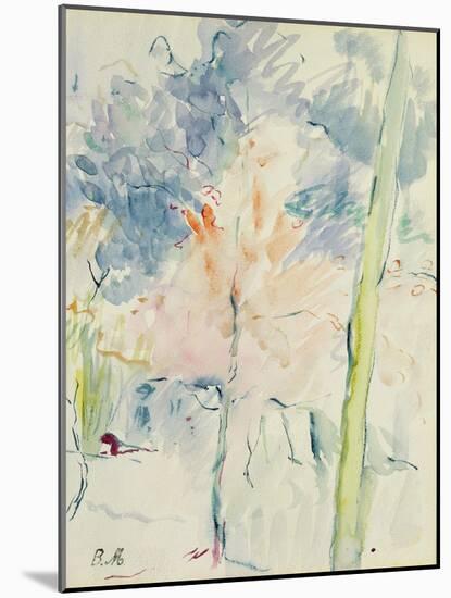 Red Tree in a Wood, 1893 (W/C on Paper)-Berthe Morisot-Mounted Giclee Print