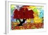 Red tree-Ata Alishahi-Framed Giclee Print