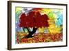 Red tree-Ata Alishahi-Framed Giclee Print