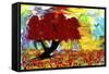 Red tree-Ata Alishahi-Framed Stretched Canvas