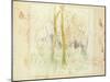 Red Trees, 1885 (W/C on Paper)-Berthe Morisot-Mounted Giclee Print