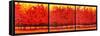 Red Trees Triptych-Patty Baker-Framed Stretched Canvas