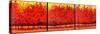 Red Trees Triptych-Patty Baker-Stretched Canvas