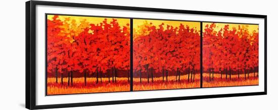 Red Trees Triptych-Patty Baker-Framed Premium Giclee Print