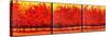 Red Trees Triptych-Patty Baker-Stretched Canvas