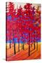 Red Trees-Patty Baker-Stretched Canvas