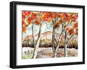 Red Trees-Neela Pushparaj-Framed Giclee Print