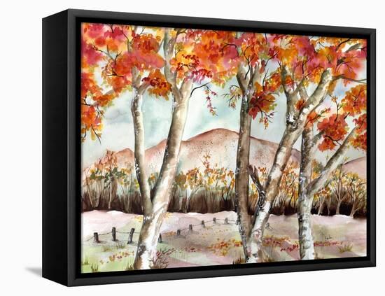 Red Trees-Neela Pushparaj-Framed Stretched Canvas