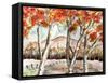 Red Trees-Neela Pushparaj-Framed Stretched Canvas