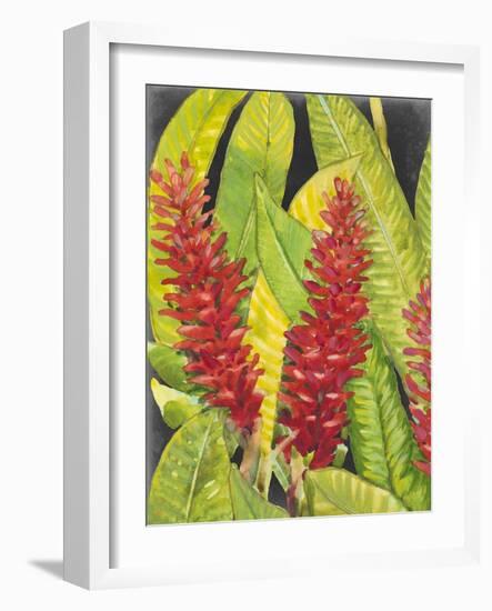 Red Tropical Flowers I-Tim OToole-Framed Art Print