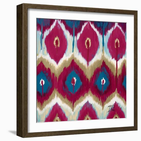 Red Tropical Ikat II-Patricia Pinto-Framed Art Print