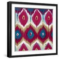 Red Tropical Ikat II-Patricia Pinto-Framed Art Print