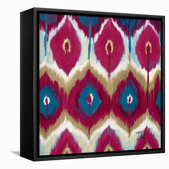 Red Tropical Ikat II-Patricia Pinto-Framed Stretched Canvas