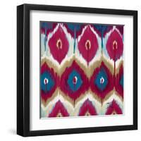 Red Tropical Ikat II-Patricia Pinto-Framed Art Print